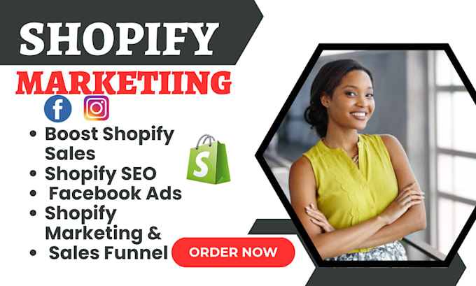 Gig Preview - Boost shopify sales, shopify seo facebook ads, shopify marketing sales funnel