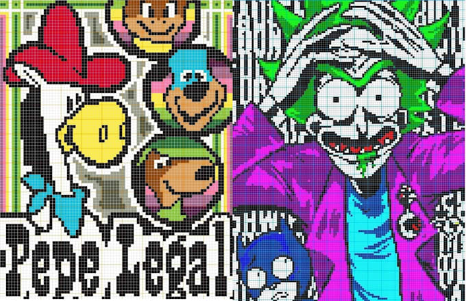 Gig Preview - Illustrate pixel mosaic, pixel portrait, photo mosaic color by number page