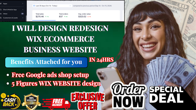 Gig Preview - Design wix website redesign wix business ecommerce store website