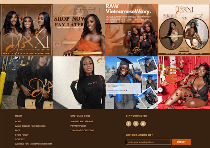 Gig Preview - Hair extension website, shopify hair extension website,wix hair extension store