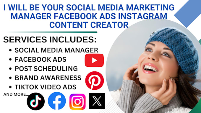 Gig Preview - Be your social media marketing manager facebook ads instagram content creator