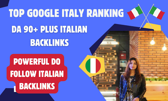 Gig Preview - Build italian da90 dofollow SEO backlinks for google italy ranking