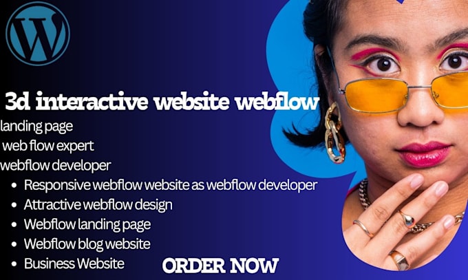 Gig Preview - 3d interactive website webflow landing page webflow expert webflow developer