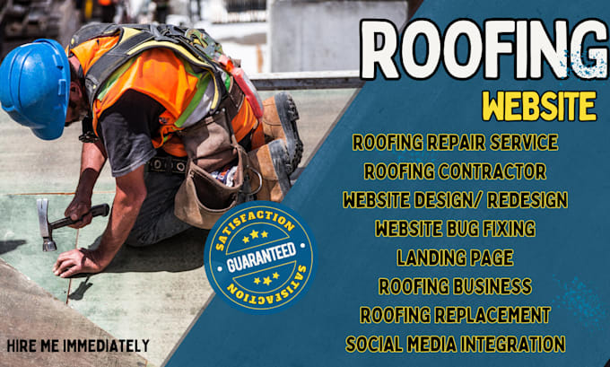 Gig Preview - Roofing website roof repair website roofing contractor installation landing page