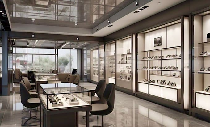 Bestseller - do luxury 3d jewelry store ,retail store ,wristwatch , boutique design