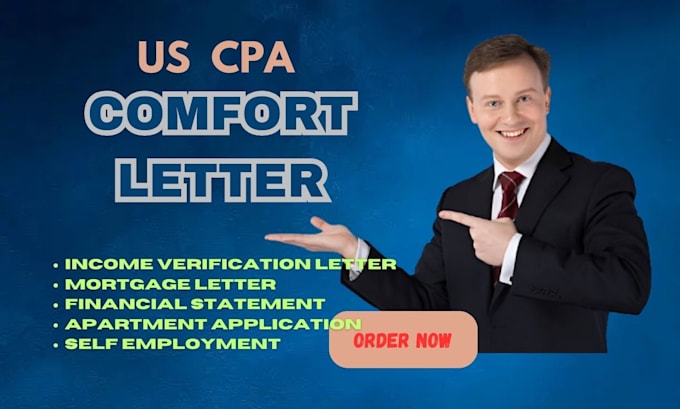 Gig Preview - Do cpa income verification letter comfort letter profit and loss mortgage letter