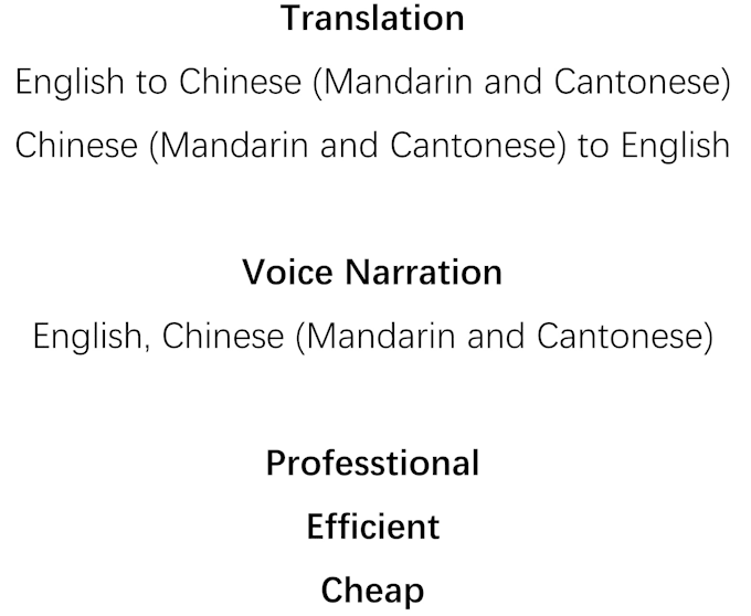 Bestseller - do translation and voice narration in both english and chinese