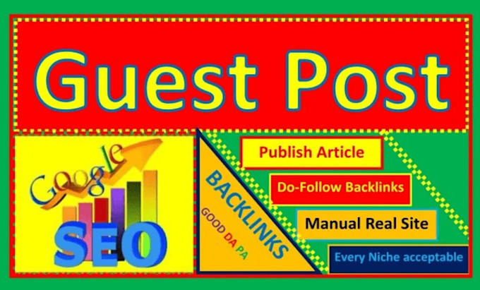 Gig Preview - 40 guest post backlinks for SEO good da websites