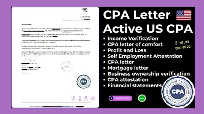 Gig Preview - Be US CPA audit review, financial statements, profit and loss, CPA letter,