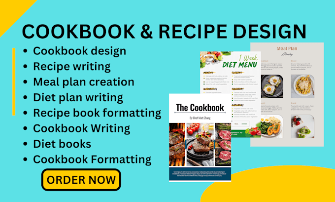 Gig Preview - Design format edit write rewrite cookbook recipe book meal plan diet plan kdp