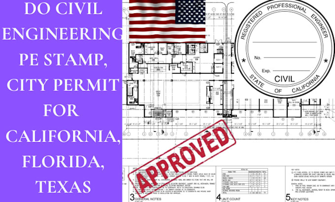 Gig Preview - Do ca, wa, fl, ny, tx, al, US stamp and california licensed, structural engineer