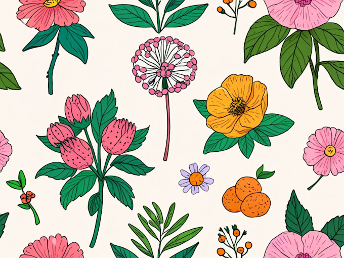 Gig Preview - Draw botanical illustrations of flowers, plants, fruits