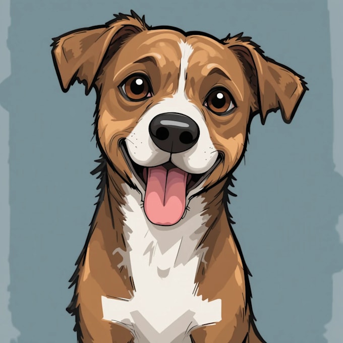 Gig Preview - Draw your dogs or any pets into cartoon portrait