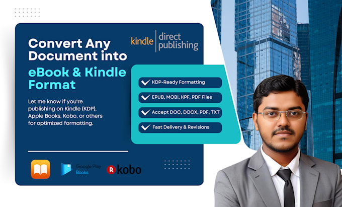 Gig Preview - Convert any document into ebook and kindle ebook format