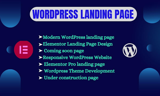 Gig Preview - Create wordpress landing page design using elementor pro