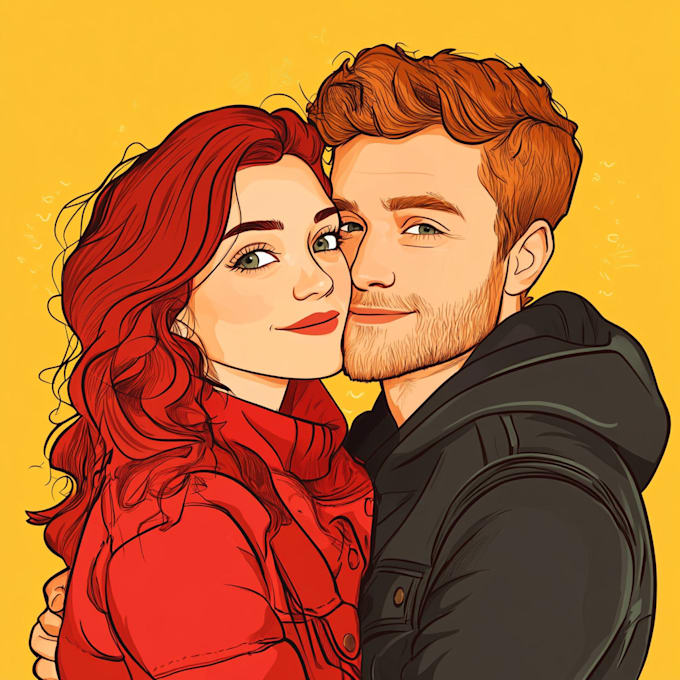 Gig Preview - Do disney couple portrait illustration