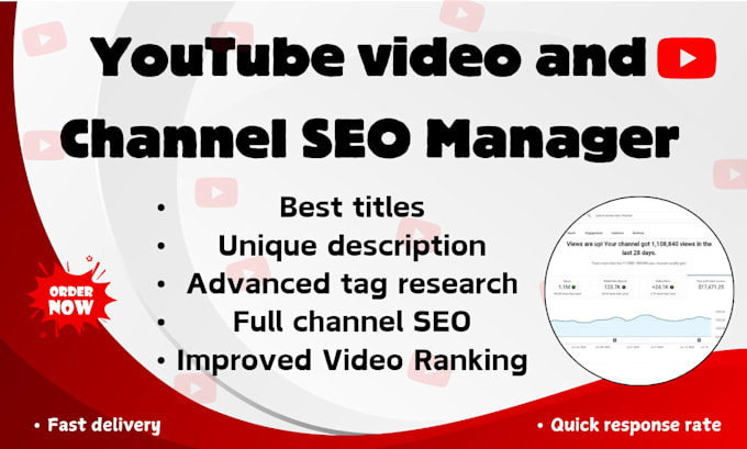 Gig Preview - Optimize your youtube video, and channel SEO