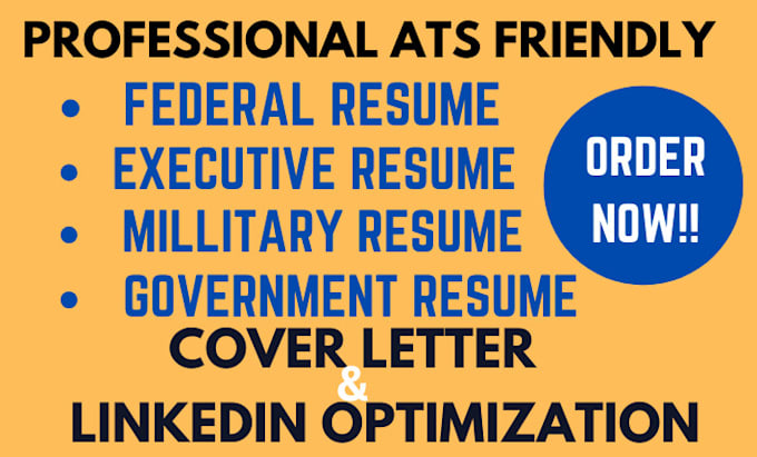 Gig Preview - Create federal resume, executive resume, government resume