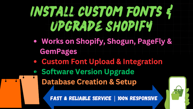 Gig Preview - Install, upload, and add custom fonts to your shogun, gempages, pagefly,shopify