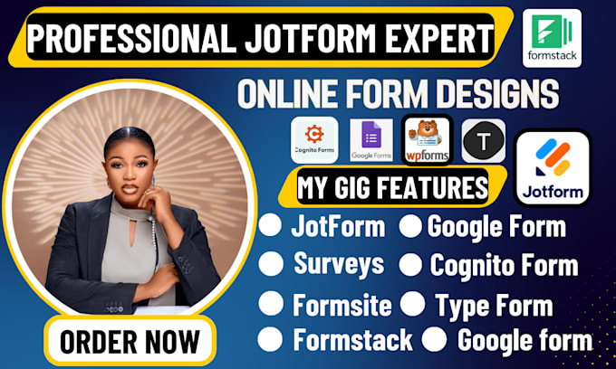 Gig Preview - Create jotform, typeform, google form, online survey questionnaire, cognito form