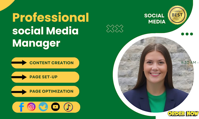 Gig Preview - Be your social media manager and content creator