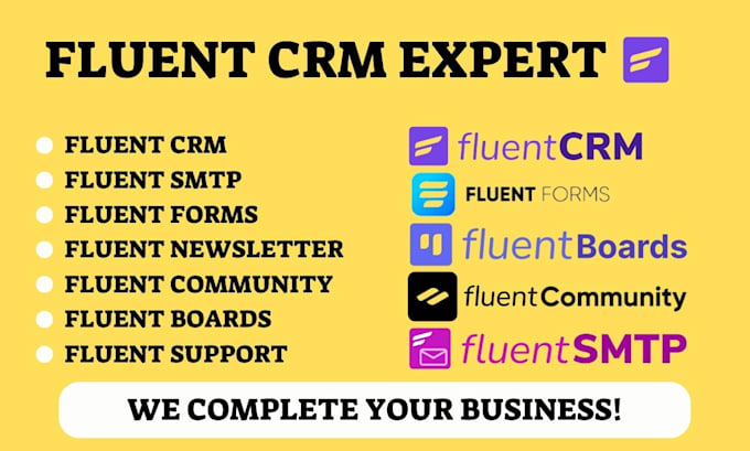 Bestseller - setup fluentcrm, fluent smtp and fluent forms for your wordpress fluent crm