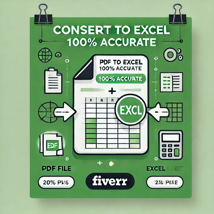 Gig Preview - Convert PDF to excel with accuracy and formatting