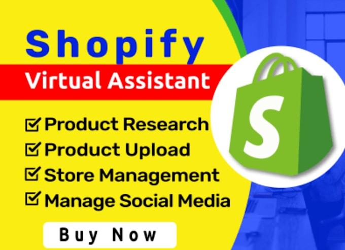 Gig Preview - Be your shopify virtual assistant, shopify store design, shopify sales manager