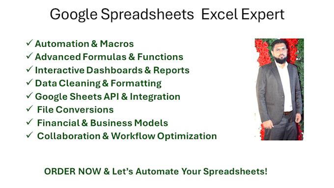 Gig Preview - Create, automate, and fix google spreadsheets and excel sheets