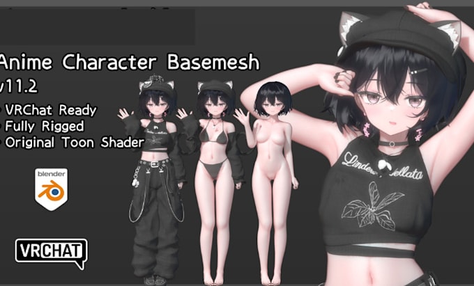 Gig Preview - Create custom 3d vrchat, nsfw, furry avatar, vtuber avater with 3d texturing