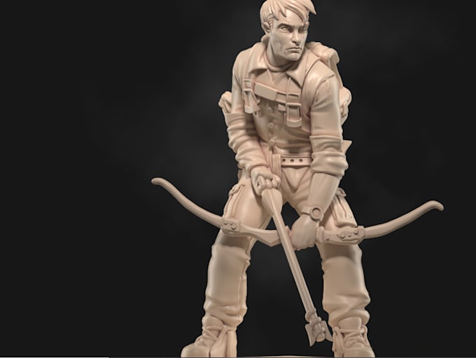 Gig Preview - Sculpt 3d action posed figure, dnd tabletop model stl ready for printing