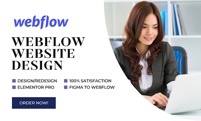 Gig Preview - Webflow website design, develop webflow landing page, webflow ecommerce website