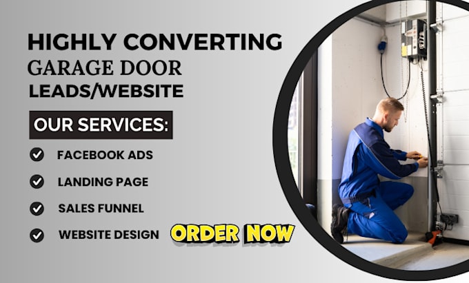 Gig Preview - Garage door garage door leads garage door website garage door landing page