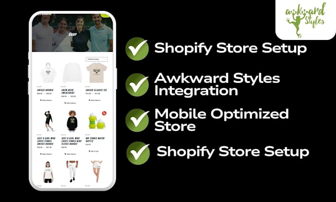 Gig Preview - Create shopify print on demand store through awkward styles