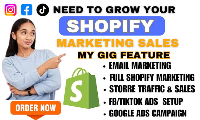 Gig Preview - Boost shopify sales ecommerce marketing website dropshipping store promotion