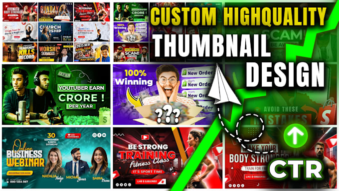 Gig Preview - Eye catching youtube thumbnails to boost your CTR