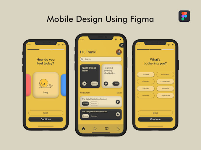 Bestseller - create stunning figma mobile design, app design, ui ux