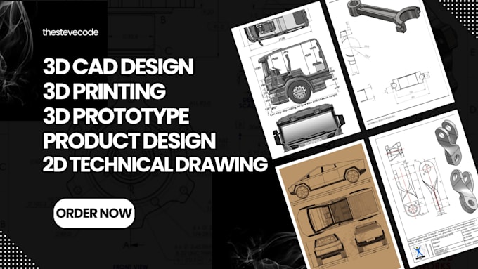 Gig Preview - Do 3d cad design technical drawing illustration product design for manufacturing