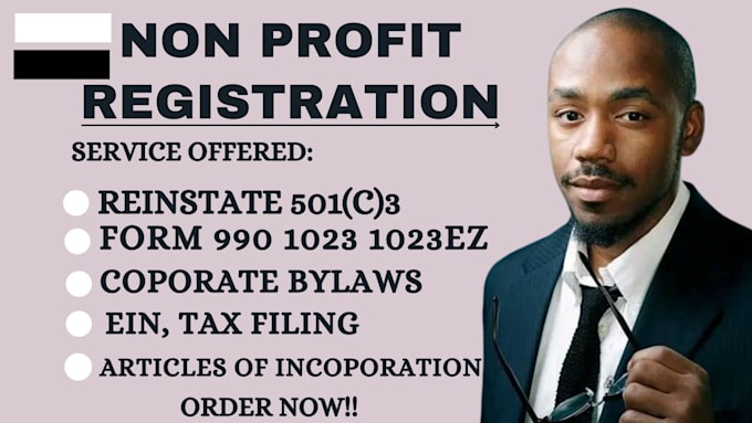 Bestseller - reinstate 501c3 nonprofit, file form 990, ein, 1023ez, and tax return, bylaws