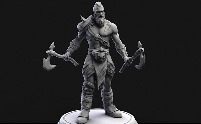 Gig Preview - Design printable 3d mini tabletop chess, warrior model action posed stl toy