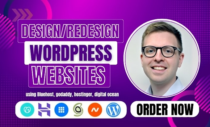 Gig Preview - Design wordpress blog website using bluehost, godaddy, hostinger, digital ocean