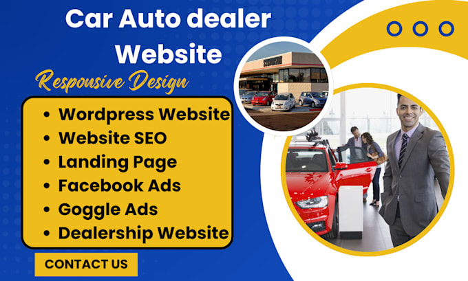 Gig Preview - Design car, auto dealership website car wash car hire car dealer service website