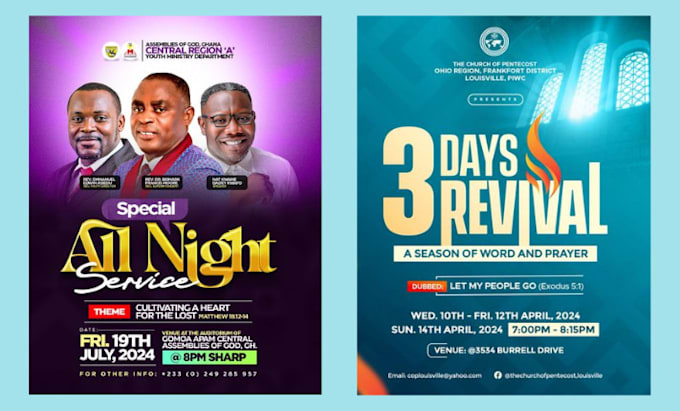 Gig Preview - Design banner, church banner, revival banner and night vigil program banner