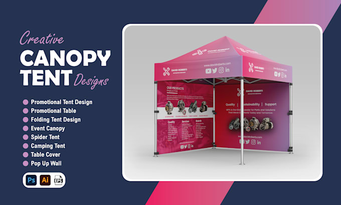 Gig Preview - Design tent, table cover, flag and canopy tent