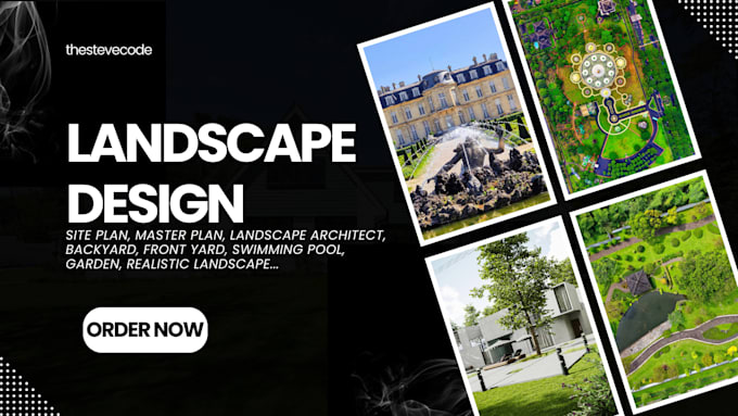 Gig Preview - Design realistic landscape design backyard landscape garden design 3d rendering