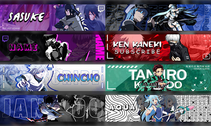 Gig Preview - Create custom anime banners for youtube, twitch, discord