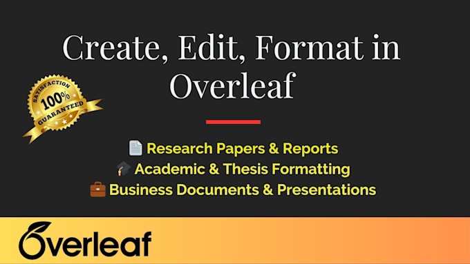 Gig Preview - Create, edit, design, and format documents in latex overleaf