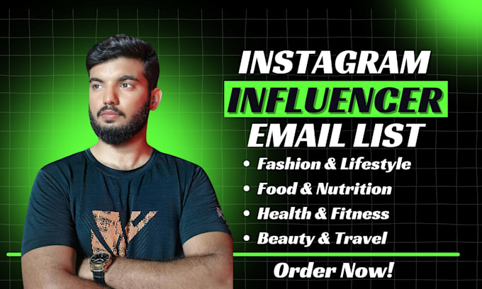 Gig Preview - Research and find best instagram influencers email list for influencer marketing