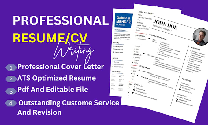 Gig Preview - Write a professional resume executive cv cover letter and optimize linkedin