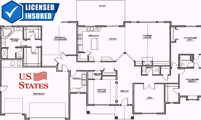 Gig Preview - Do florida, california, texas pe stamp, city permit structural floor plan, hvac